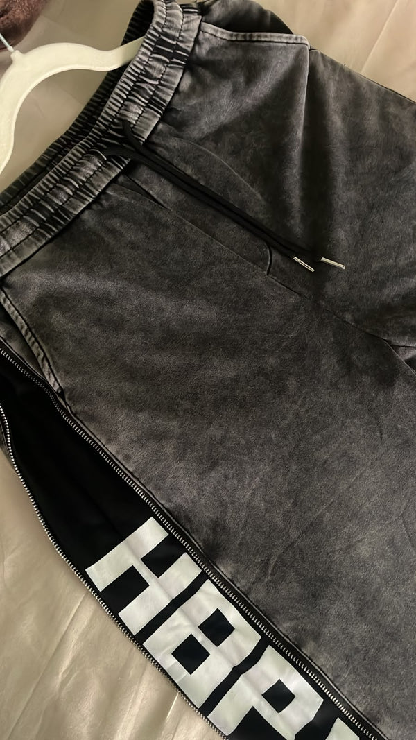 Zipper Side Jeans — Black