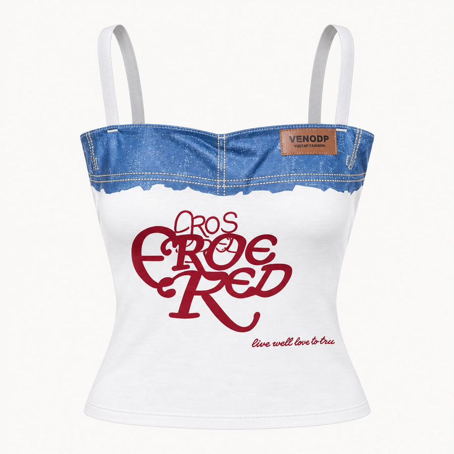 Cocola Print Top — White
