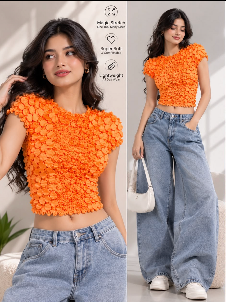Magic Top Orange Baloon Korean Black