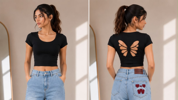 Butterfly Back Top — Black