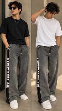 Zipper Side Jeans — Black