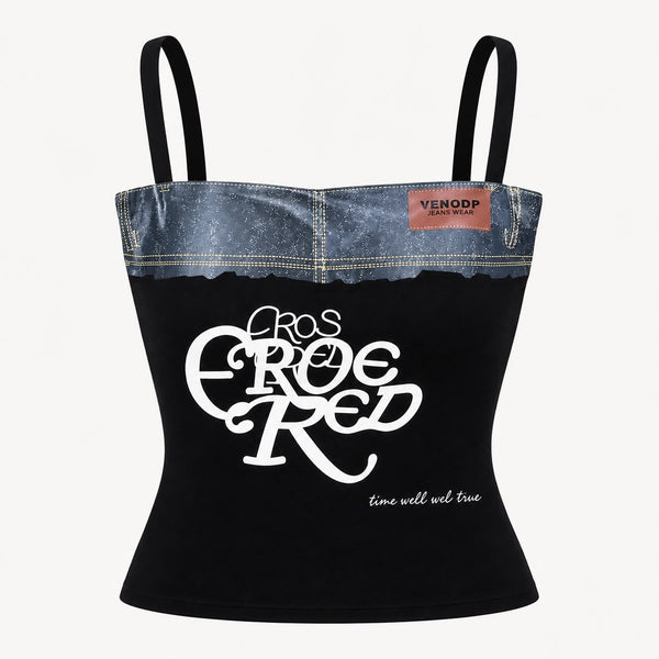 Cocola Print Top — Black