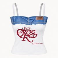 Cocola Print Top — White