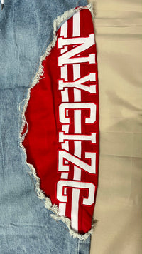 Baggy Side Red Buttterfly White Top