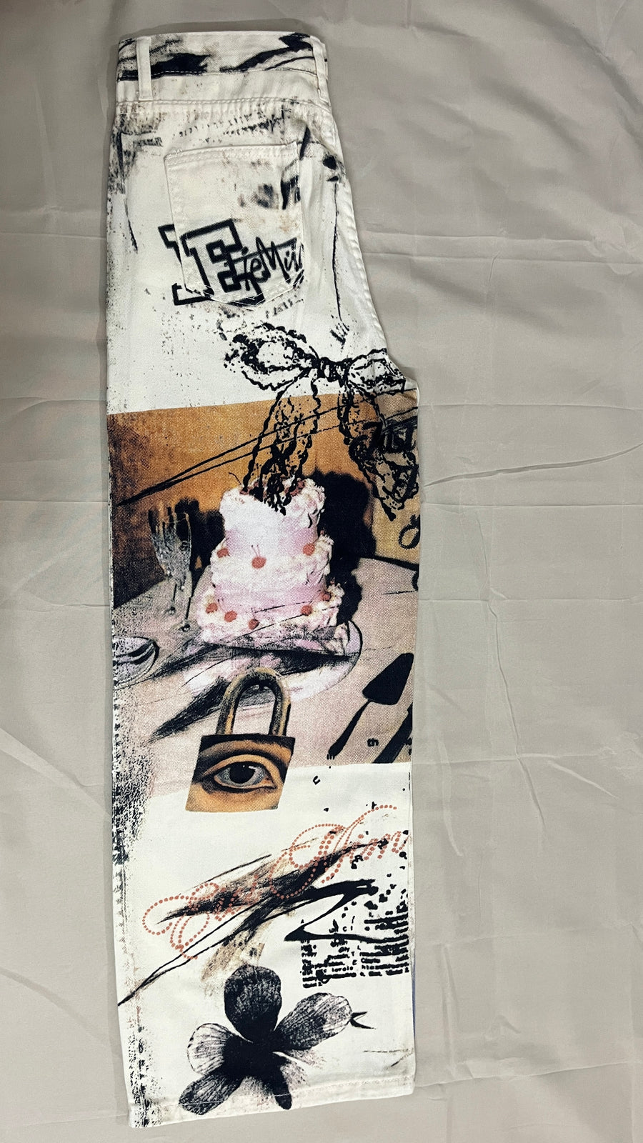 Bairan Printed Pants — Beige