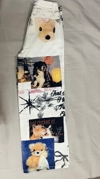 Bairan Printed Pants — Beige