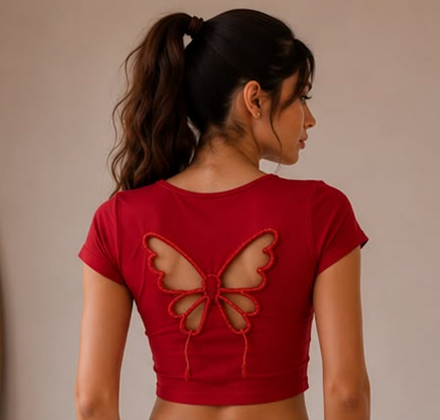 Butterfly Back Top — Red