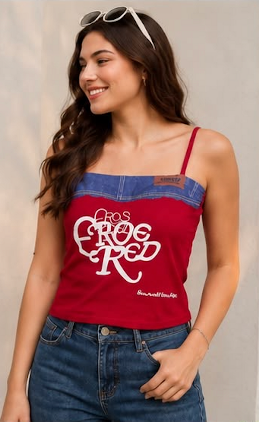 Cocola Print Top — Red