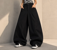 Korean Baggy Jeans — Black