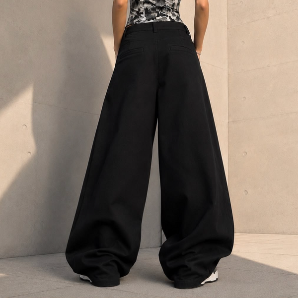 Korean Baggy Jeans — Black