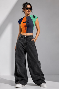 Magic Top Multi Color Baloon Korean Black