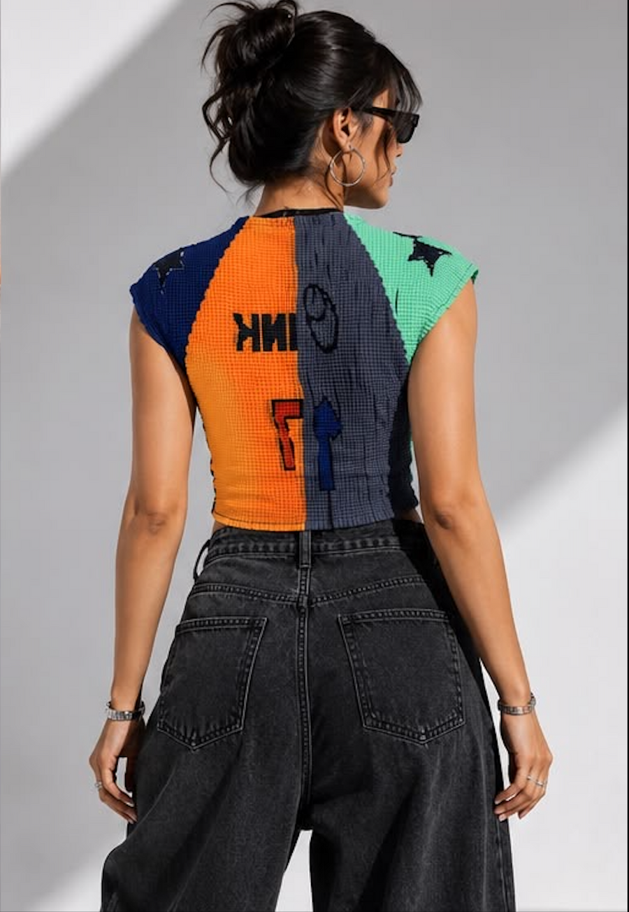 Magic Top Multi Color Baloon Korean Black